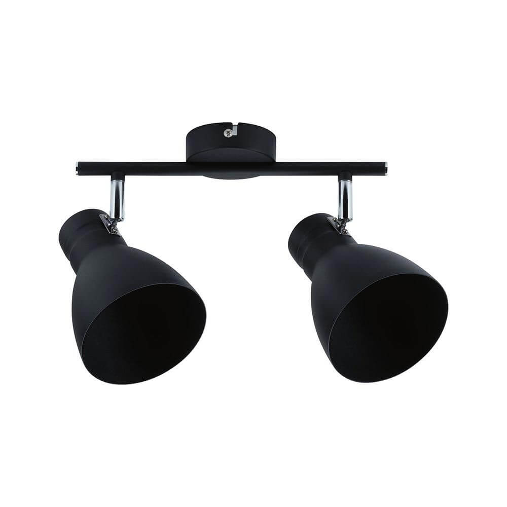 Deckenspot Davy 2-flammig Dimmbar Schwarz im trendigen Industrielook.