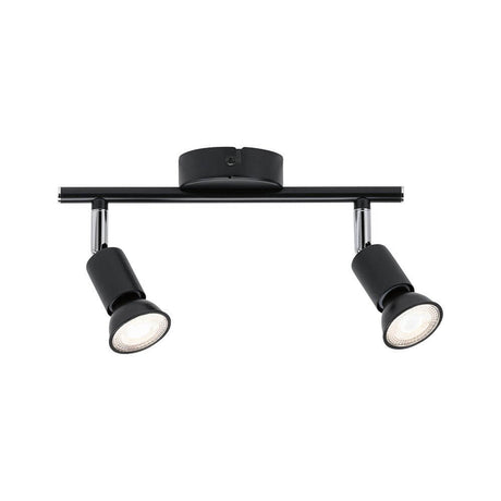 Carolina 2-light ceiling spotlight Anthracite, Chrome with a minimalist design and splash protection