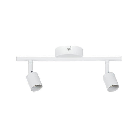 Carolina Spots 2-light beam spotlight in matte white with adjustable spotlight heads for flexible lighting.