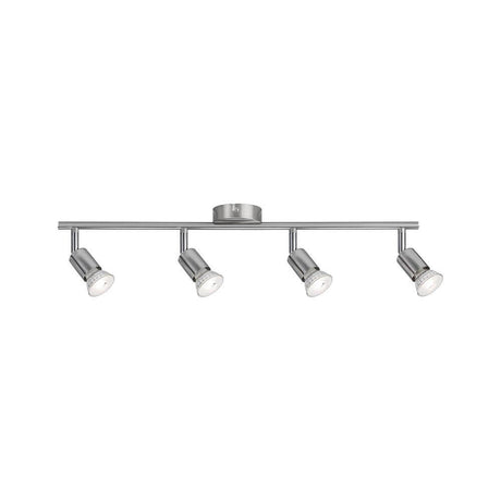 Deckenstrahler Carolina 4-flammig Chrom, Nickel - modernes Design mit schwenkbaren Spotköpfen für individuelle Beleuchtung.