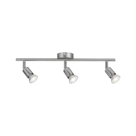 Deckenstrahler Carolina 3-flammig Chrom, Nickel in modernem Design mit schwenkbaren Spotköpfen.