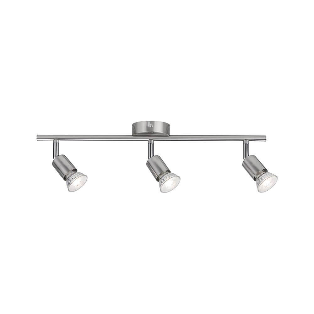 Deckenstrahler Carolina 3-flammig Chrom, Nickel in modernem Design mit schwenkbaren Spotköpfen.