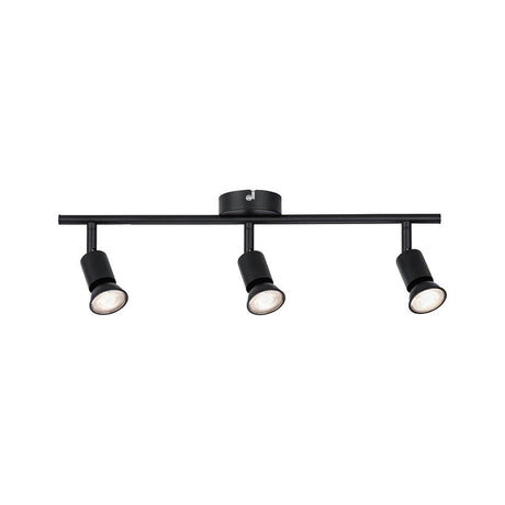 Carolina 3-light beam spotlight in matt black with swivel spotlights for individual lighting.