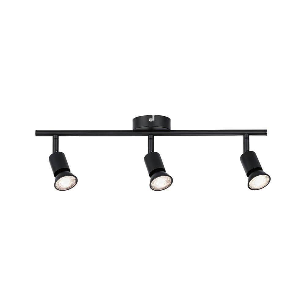Balkenstrahler Carolina 3-flammig Schwarz-Matt mit schwenkbaren Spotlights für individuelle Beleuchtung.
