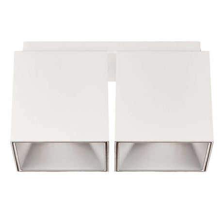 Projecteur de plafond Ethan 2 spots au design moderne avec deux luminaires blancs pour un éclairage efficace.