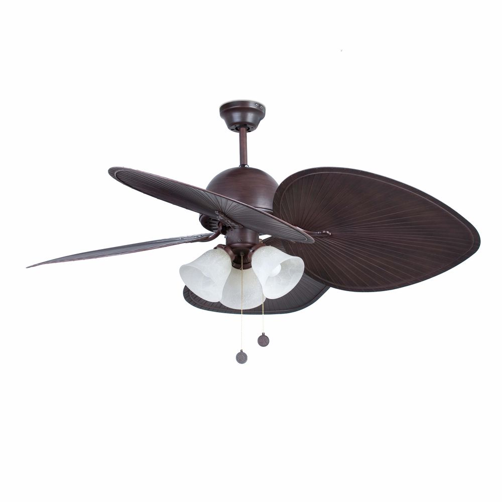 Deckenventilator CUBA Ø 132cm 4 Flügel Dunkelbraun mit elegantem Design und integrierter Beleuchtung.