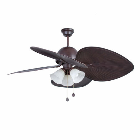 Ceiling fan CUBA Ø 132cm 4 blades dark brown with elegant design and integrated lighting.