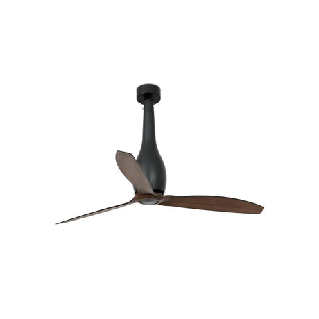 Ceiling fan ETERFAN Black, Brown with elegant blades in black and wood look.