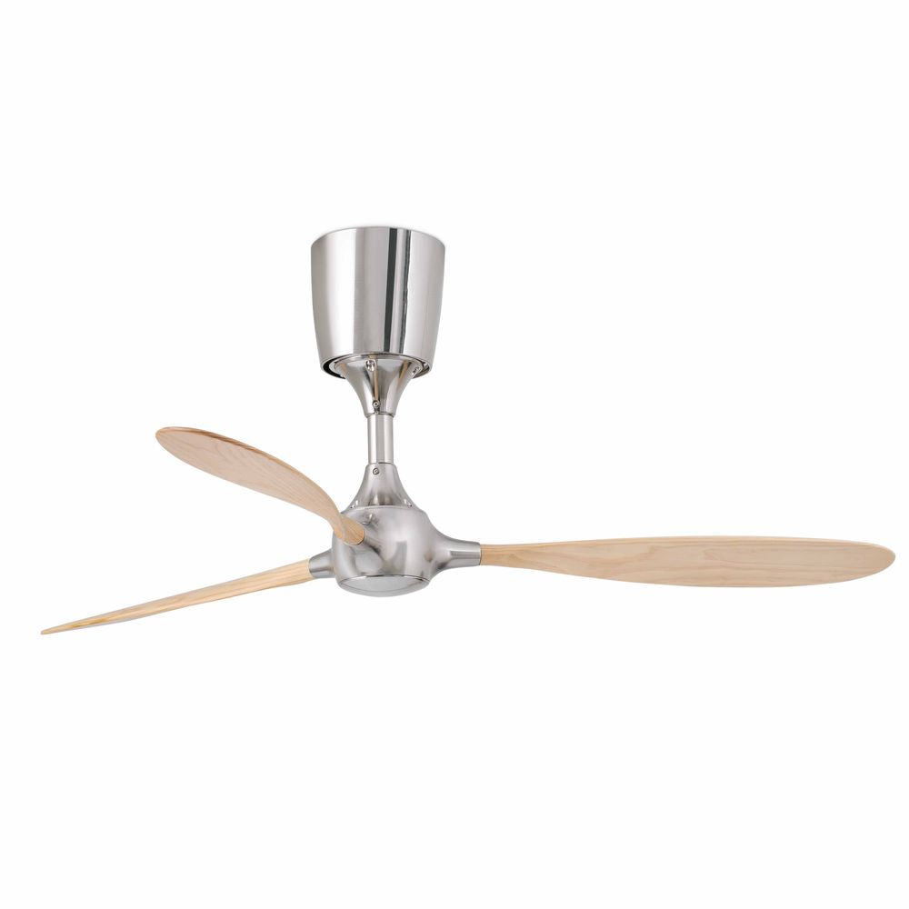 Deckenventilator ITACA Ø 132cm 3 Flügel Nickel-Matt, Kiefer-Rustikal in modernem Design mit Holzflügeln.