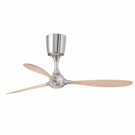 Ceiling fan ITACA Ø 132cm 3 blades nickel matte, rustic pine in modern design with wooden blades.