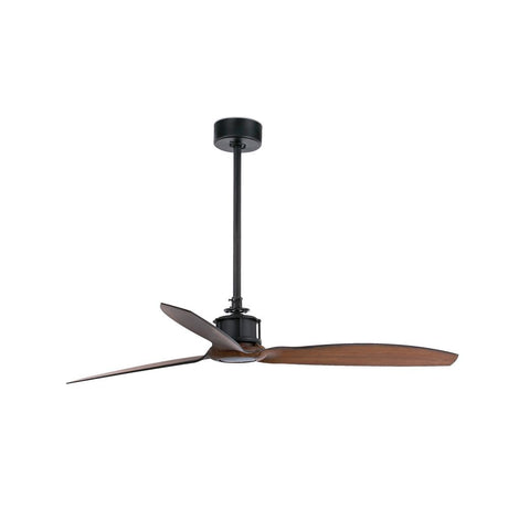 Ceiling fan JUST FAN Black, Brown with three wooden blades and elegant design.