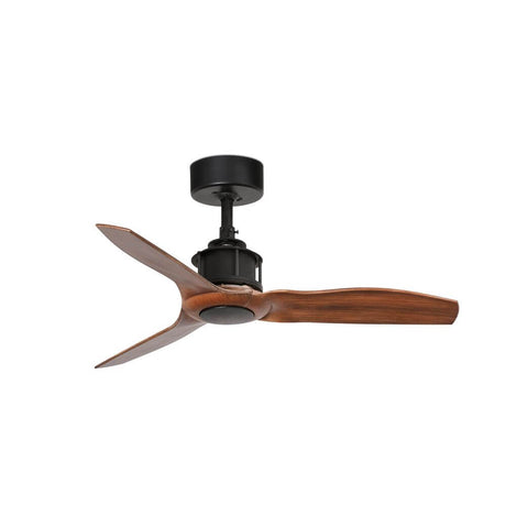 Ceiling fan JUST FAN XS Ø 91cm blades black, walnut, elegant ceiling fan in walnut and black.