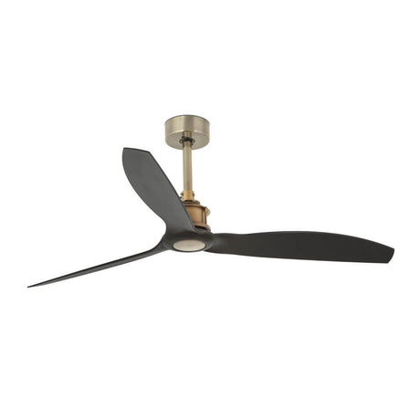 Just Fan ceiling fan Ø 128 cm, modern industrial-style fan with three black blades.