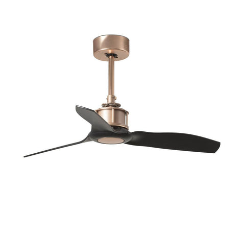 Just Fan ceiling fan Ø 81cm in a modern industrial design with a metal skeleton and 3 black blades.