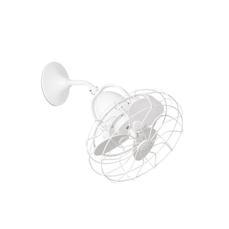 KEIKI ceiling fan Ø 45 cm 3 blades white mounted on the wall, modern design in white.