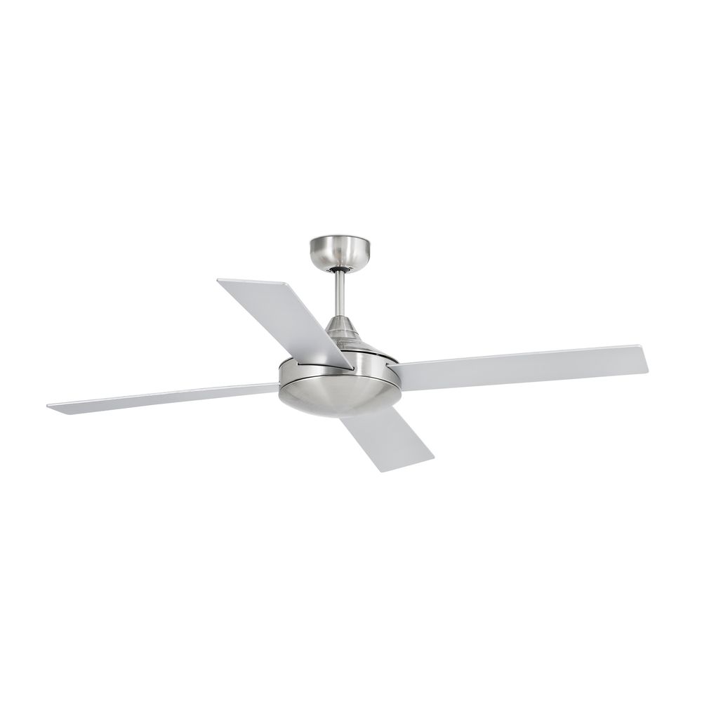 Deckenventilator MALLORCA Ø 132cm 4 Flügel Nickel-Matt, Grau in modernem Design mit grauen Flügeln.