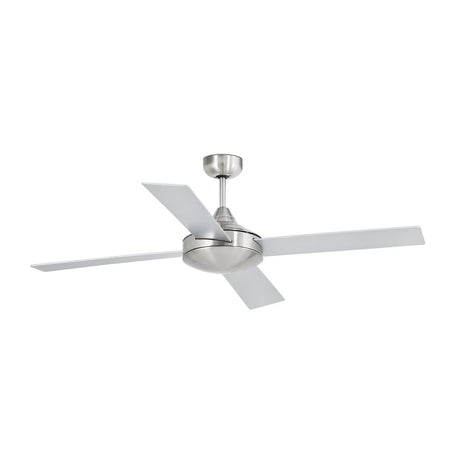 Deckenventilator MALLORCA Ø 132cm 4 Flügel Nickel-Matt, Grau in modernem Design mit grauen Flügeln.