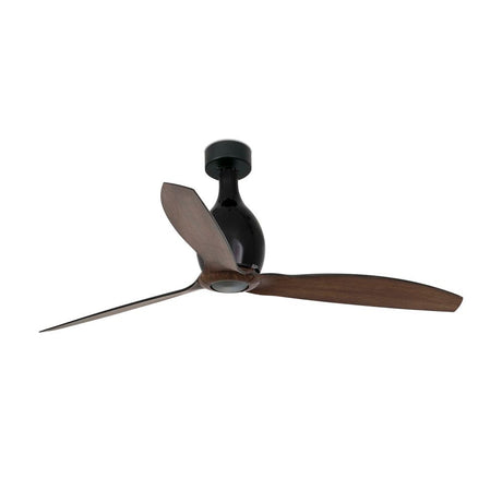 Deckenventilator MINI ETERFAN Schwarz, Braun - moderner Deckenventilator mit eleganten Holzblättern.
