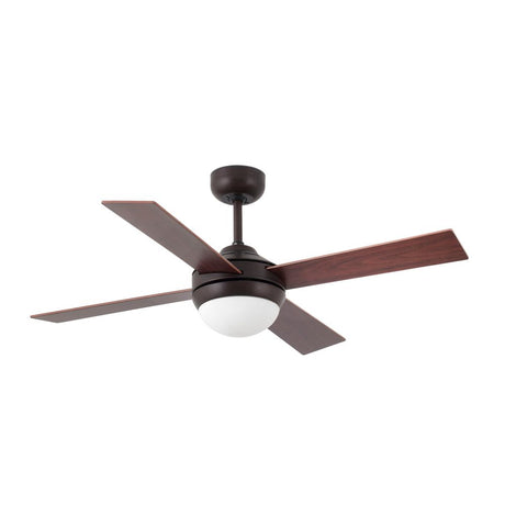 Ceiling fan MINI ICARIA Ø 106 cm Mahogany, Bleached Oak with modern design and four wooden blades.