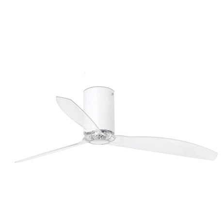 Deckenventilator MINI TUBE FAN Ø 128cm 3 Flügel Weiß, Transparent für modernes Wohnen und Klimatisierung.