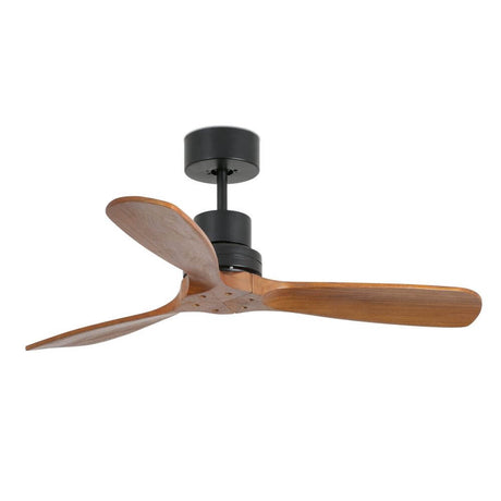 Deckenventilator Mini Lantau Ø 106cm Schwarz-Matt mit Klingen aus dunklem Walnussholz, moderne Design für Räume bis 13m².