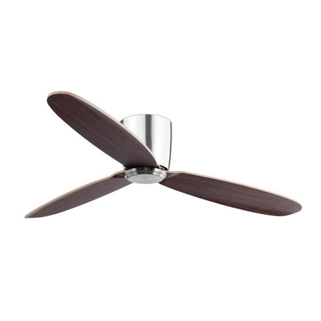 Deckenventilator NIAS Ø132cm Nickel 3 Flügel IP44 Nickel-Matt mit Walnuss-Klingen und Stahlmotor