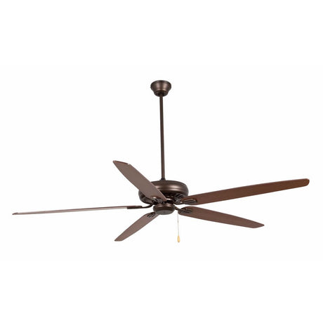 Deckenventilator NISOS Ø 178cm 5 Flügel Dunkelbraun, Walnuss-Kirsche an der Decke montiert.