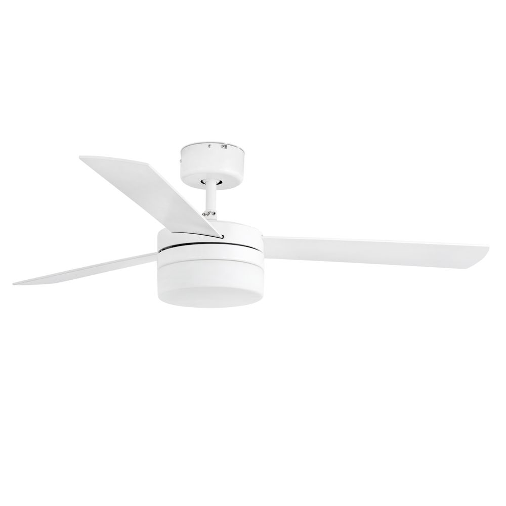 Deckenventilator PANAY 2-flammig Weiß, Weiß-Ahorn mit modernem Design und weißen Blättern.