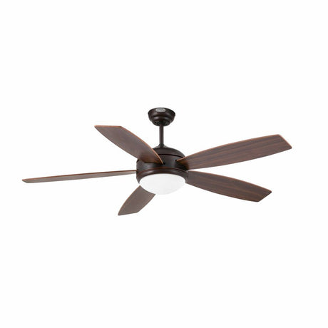 Deckenventilator VANU Ø 132cm 5 Flügel Dunkelbraun, Walnuss in modernem Design mit integrierter Beleuchtung.