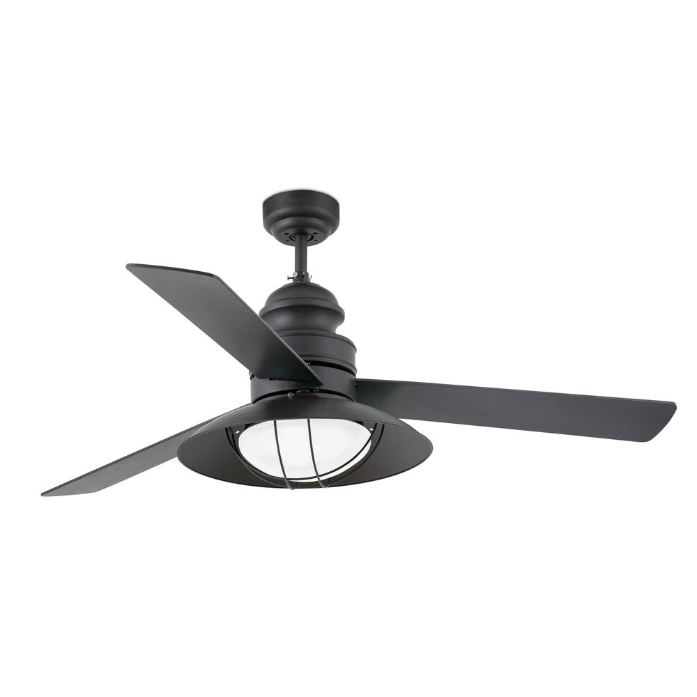 Deckenventilator WINCH FAN Ø 132cm 3 Flügel 2-flammig Dunkelbraun, moderner Deckenventilator in dunklem Design