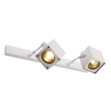Modern ceiling light with two square spotlights, suitable for Decoring 51mm for GU10 chrome.