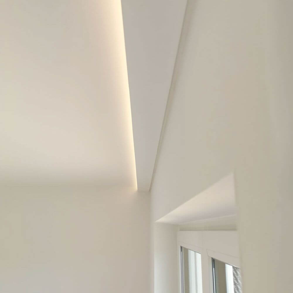 Dekor-Profil S 6cm Stuckleiste 1,2 m indirekt Wand oder Decke - Gewinner für stilvolle indirekte Beleuchtung