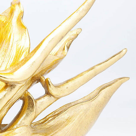 Detailansicht des goldenen Leuchtenfußes der dekorativen Tischleuchte Tropical Flower.