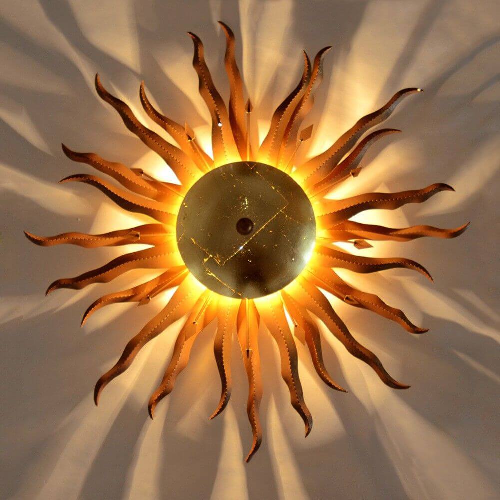 s.luce Diator L forgiato a mano colori sole Ruggine e oro