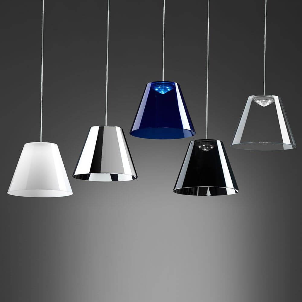 Rotaliana Dina LED-Pendelleuchte Ø 20cm Transparent in verschiedenen Farben und Designs, moderne Deckenbeleuchtung.