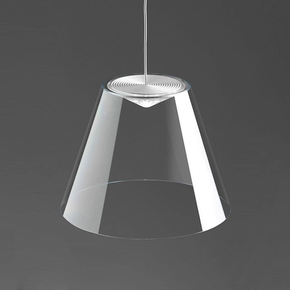 Rotaliana Dina LED-Pendelleuchte Ø 20cm Transparent, elegante lichtdurchlässige Hängeleuchte aus klarem Material.