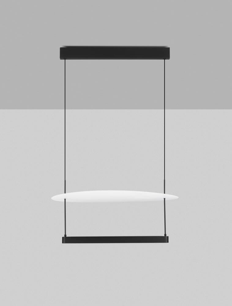 Diona LED Pendelleuchte Ø 60cm Schwarz, Weiß in modernem, minimalistischem Design