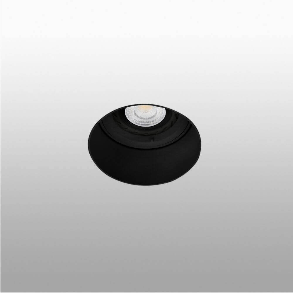 Downlight Fresh GU10 230V Schwarz - runde schwarze Einbauleuchte aus Aluminium für Gewerbe- und Arbeitsräume.