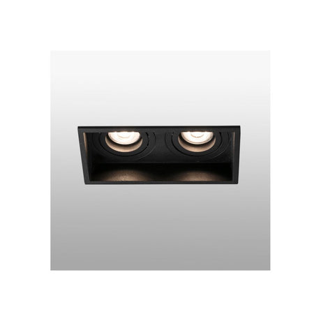 Downlight HYDE 2-light GU10 Black in black with two integrated lights.