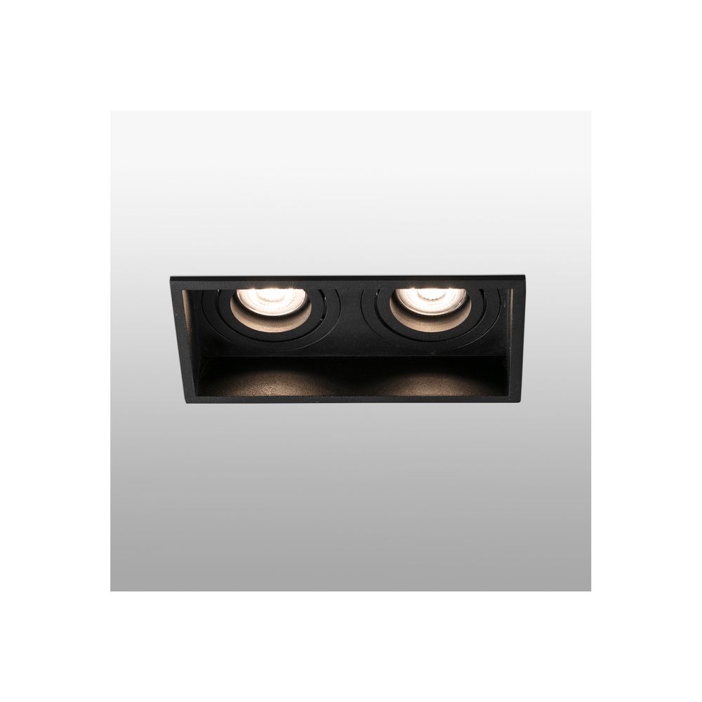 Downlight HYDE 2-flammig GU10 Schwarz in Schwarz mit zwei integrierten Leuchten.