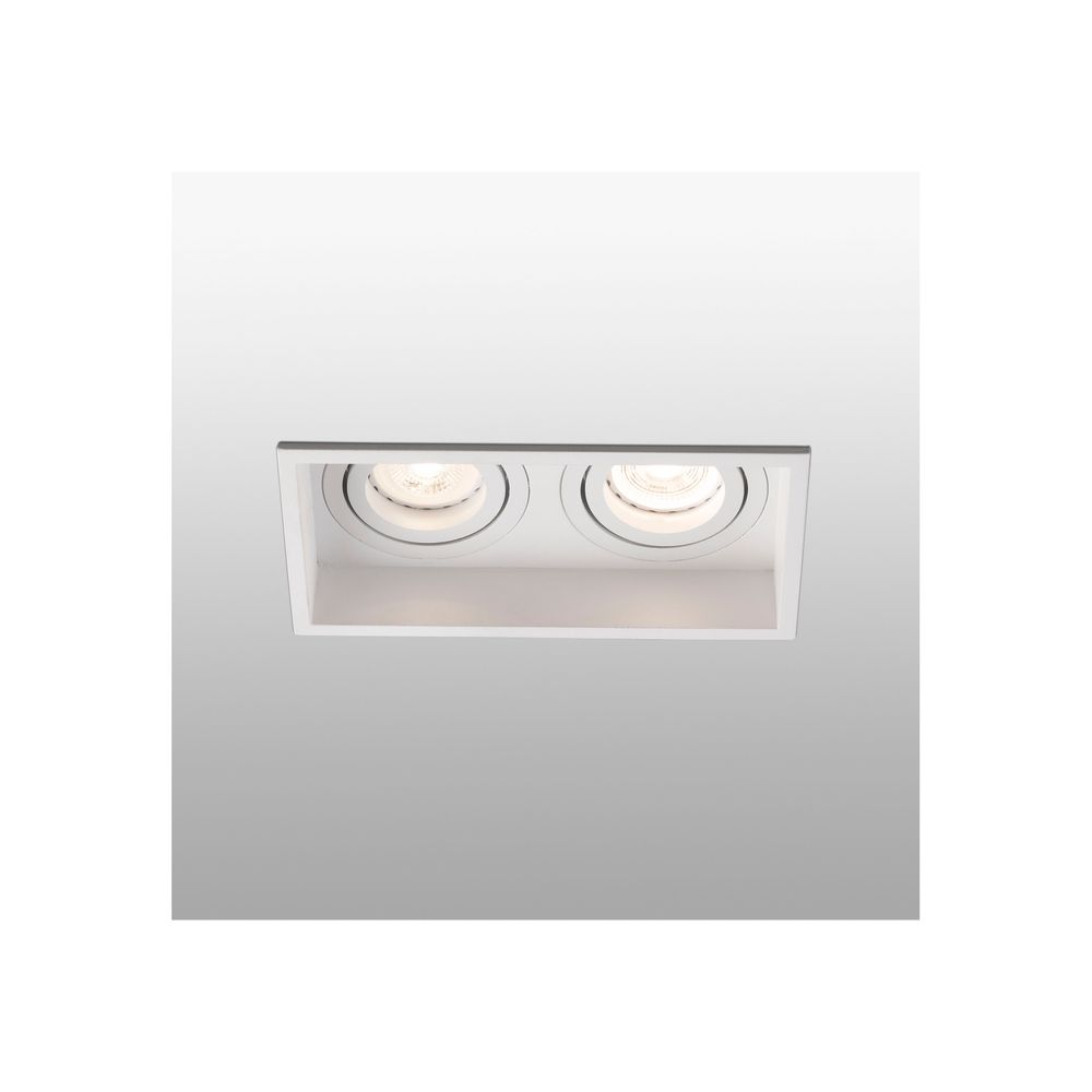 Downlight HYDE 2-flammig GU10 Weiß mit zwei hellen Spots in modernem Design.