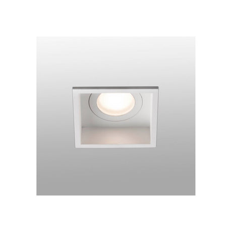 Downlight HYDE square GU10 IP44 white on a glossy background.