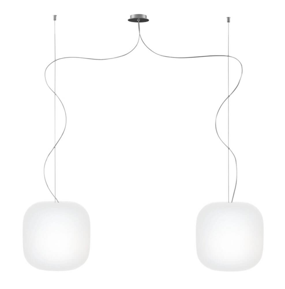 Casablanca Draht-Pendeleuchte Murea 2-flammig mit zwei weißen Lampenschirmen und elegantem Design.