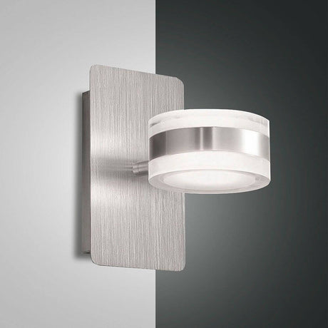 Dunk LED Wandleuchte 1400lm Alu-Gebürstet, minimalistische Wandlampe mit toller Lichtverteilung durch Acrylabdeckung