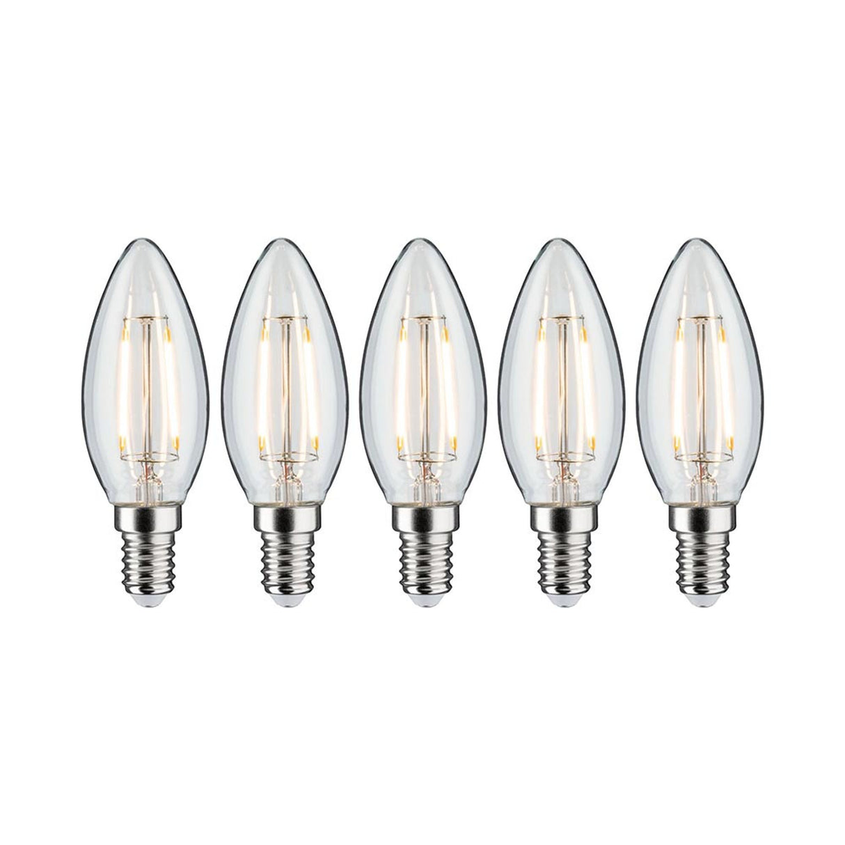 E14 2,6W Leuchtmittel 5er Bündel LED Filament 2700K Kerze Klar