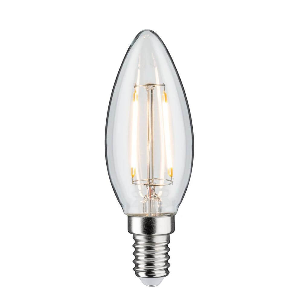E14 2W LED Kerze Filament Lampe, 3000K warmweiß, dimmbar, für Plug & Shine Laternen, schlanker Aufbau.