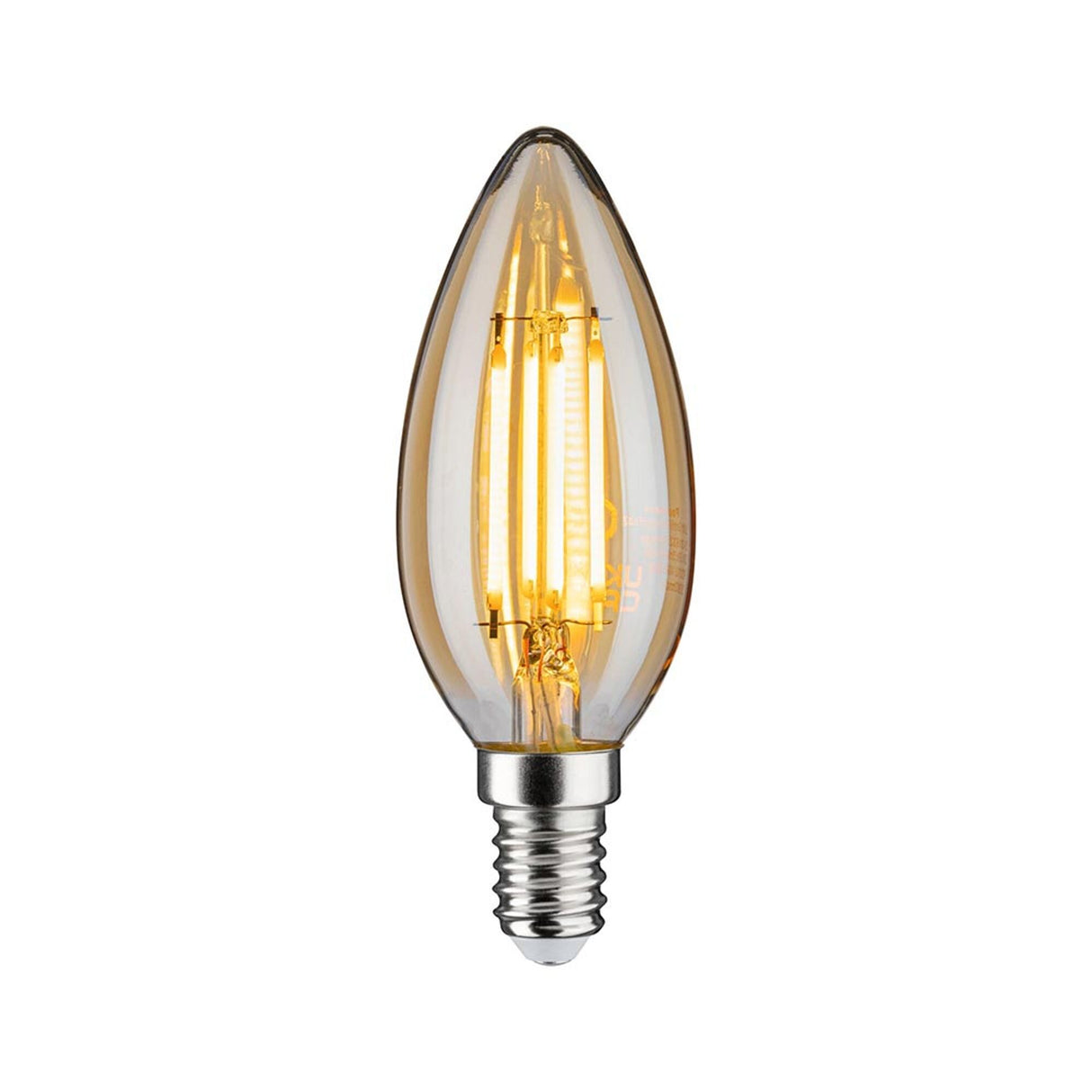 E14 4,7W Vintage LED Kerze Klares 2500K Glas Dimmbar, Gold
