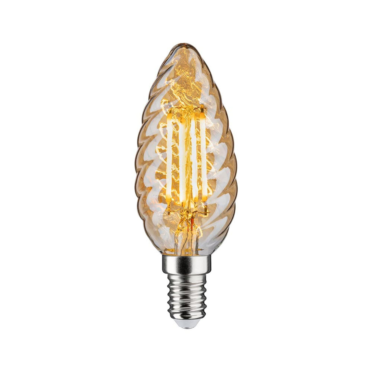 E14 4,7W Vintage LED Kerze gedrehtes Glas 2500K Dimmbar, Gold