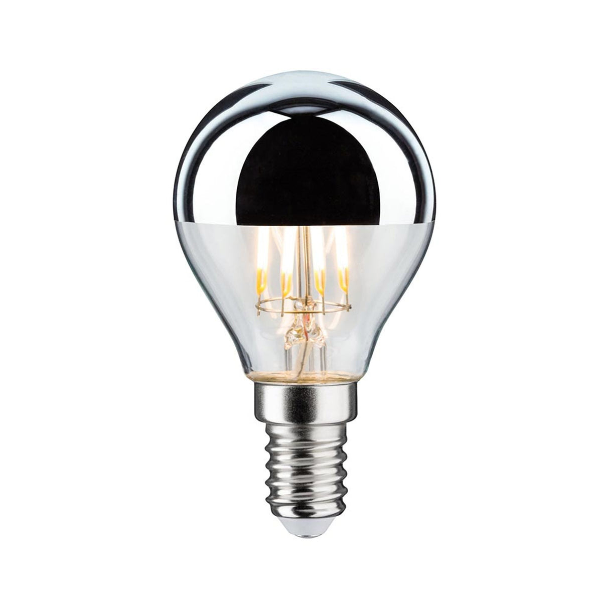E14 4,8W LED Tropfen 4er-Set 2700K Kopfspiegel Silber