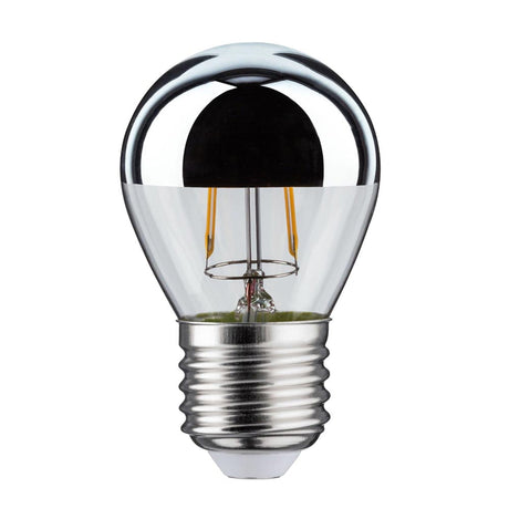 E27 2,6W LED dråbe hovedspejl 2700K sølv
